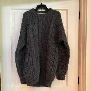 Vintage - Preppy - Gray - Wool - Heavy - From Ireland - Sweater - Sz XL